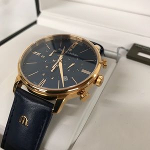 Maurice Lacroix ‘Eliros’ Gold & Leather Watch